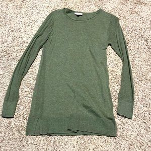 Loft long sleeve long sweater. Detail on arm sleeves and side seem